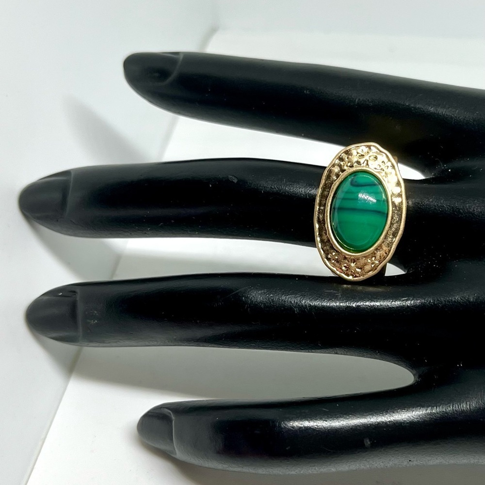 Gold plated Malachite Ring